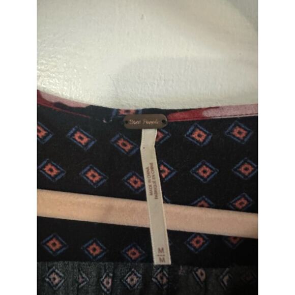 FREE PEOPLE Sunset Boulevard Peasant Sleeve Romper Boho Floral - Sz Medium - Picture 4 of 6